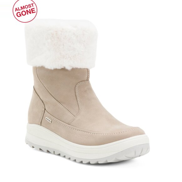 IMAC Grey Made In Italy Nubuck Leather Comfort Booties - Picture 1 of 2